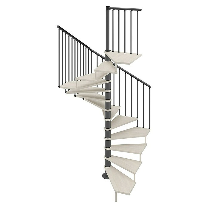 Scrigno Escalera de caracol Quadra (Antracita/Blanco, Diámetro: 140 cm, Altura de planta: 267 cm - 312 cm) | BAUHAUS
