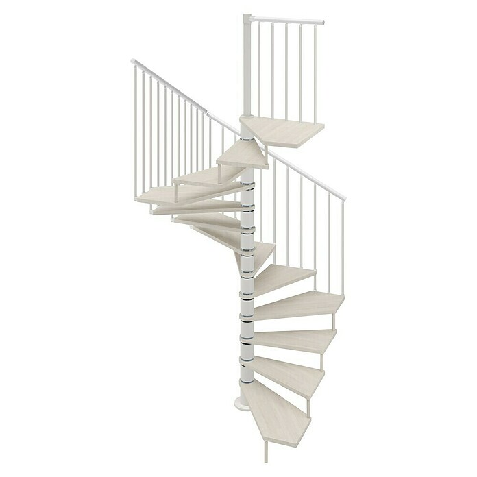 Scrigno Escalera de caracol Quadra (Diámetro: 160 cm, Altura de planta: 267 cm - 312 cm, Blanco/Blanco) | BAUHAUS