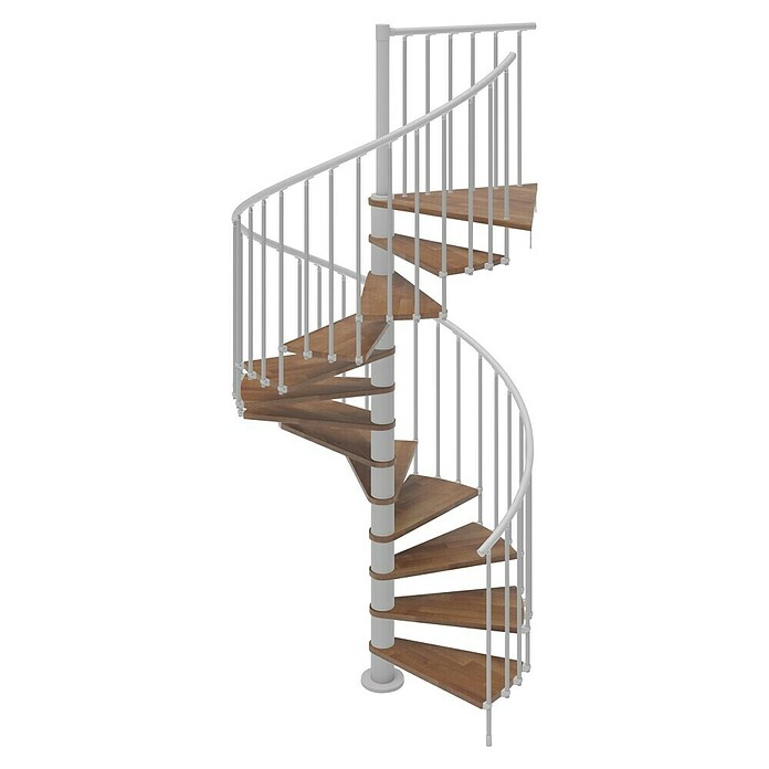 Scrigno Escalera de caracol Loop (Plata/Nogal, Diámetro: 120 cm, Altura de planta: 267 cm - 312 cm) | BAUHAUS
