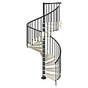 Scrigno Escalera de caracol Loop (Antracita/Blanco, Diámetro: 120 cm, Altura de planta: 267 cm - 312 cm) | BAUHAUS