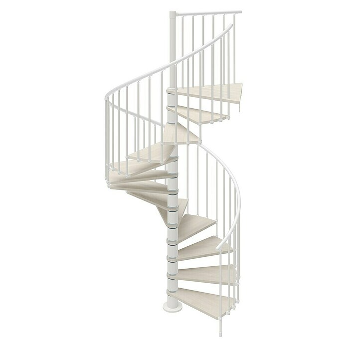 Scrigno Escalera de caracol Loop (Blanco/Blanco, Diámetro: 160 cm, Altura de planta: 267 cm - 312 cm) | BAUHAUS