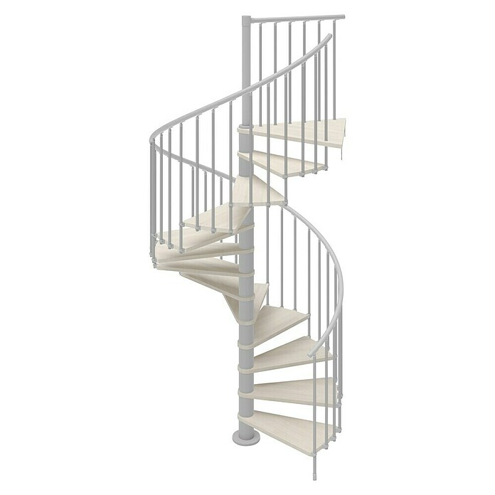 Scrigno Escalera de caracol Loop (Diámetro: 120 cm, Altura de planta: 267 cm - 312 cm, Plata/Blanco) | BAUHAUS
