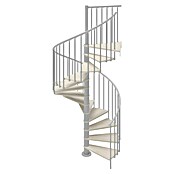 Scrigno Escalera de caracol Loop (Diámetro: 120 cm, Altura de planta: 267 cm - 312 cm, Plata/Blanco) | BAUHAUS