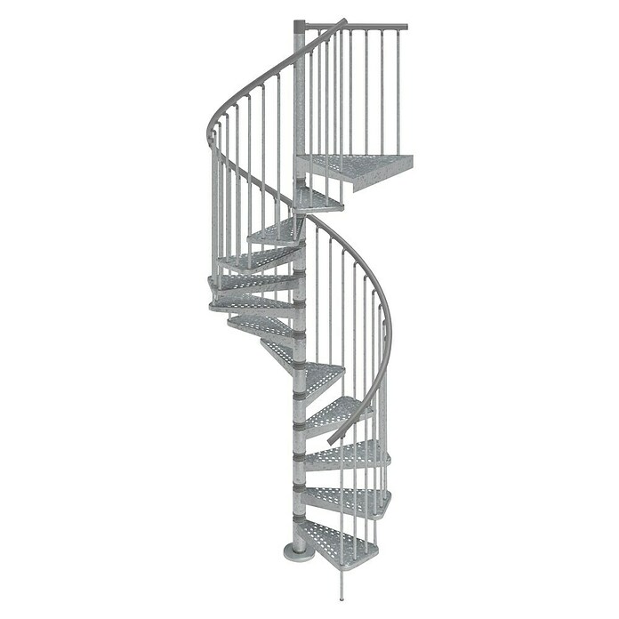 Scrigno Escalera exterior Outdoor (Número de escalones: 12 ud., Espiral izquierda y derecha, Plata/Plata, 160 cm) | BAUHAUS