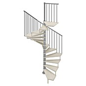Scrigno Escalera de caracol Quadra (Diámetro: 160 cm, Altura de planta: 267 cm - 312 cm, Plata/Blanco) | BAUHAUS