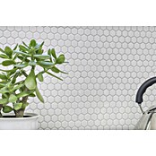 Mosaikfliese Hexagon Uni HX 055 (26 x 30 cm, Weiß, Matt)