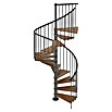 Scrigno Escalera de caracol Loop (Antracita/Nogal, Diámetro: 120 cm, Altura de planta: 267 cm - 312 cm) | BAUHAUS