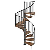 Scrigno Escalera de caracol Loop (Antracita/Nogal, Diámetro: 120 cm, Altura de planta: 267 cm - 312 cm) | BAUHAUS