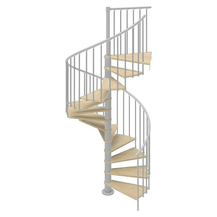 Scrigno Escalera de caracol Loop (Diámetro: 140 cm, Altura de planta: 267 cm - 312 cm, Plata/Beige) | BAUHAUS