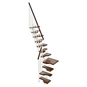 Scrigno Escalera principal Sailor L (Ancho: 61 cm, 1/4 espiral izquierda, Color peldaños: Nogal, Blanco/Nogal) | BAUHAUS