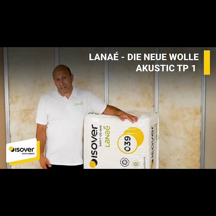 Isover Lanaé Glaswolle Trennwandplatte WLS 040 - Stärke: 50 mm, Wärmeleitfähigkeit: 0,04 W/(mK) - Akustic TP 1 Trennwandplatte aus Lana | ISOVER