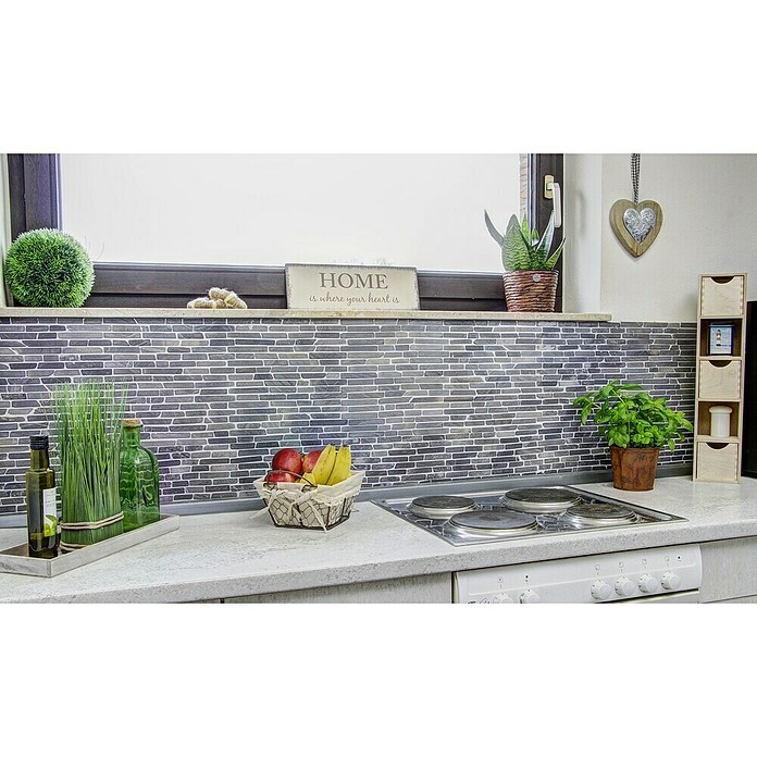 Mosaikfliese Marquina MOS BRICK 125 (30,5 x 30,5 cm, Schwarz, Matt)