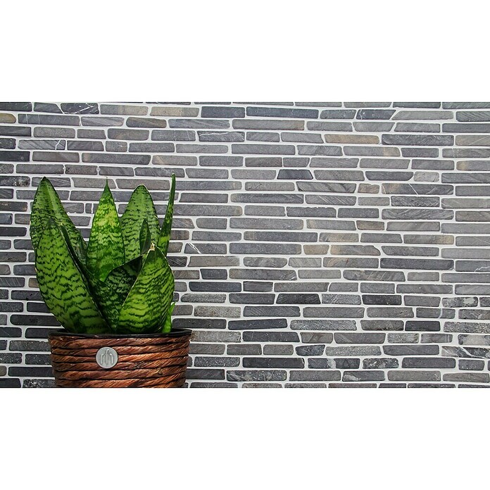 Mosaikfliese Marquina MOS BRICK 125 (30,5 x 30,5 cm, Schwarz, Matt)