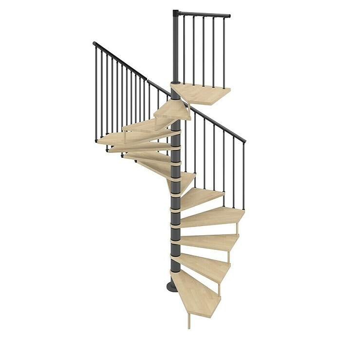Scrigno Escalera de caracol Quadra (Diámetro: 160 cm, Altura de planta: 267 cm - 312 cm, Antracita/Beige) | BAUHAUS