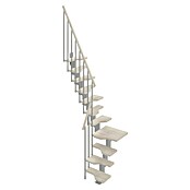 Scrigno Escalera principal Sailor L (Blanco, Plata, Ancho: 61 cm, 1/4 espiral izquierda, Con barandilla) | BAUHAUS