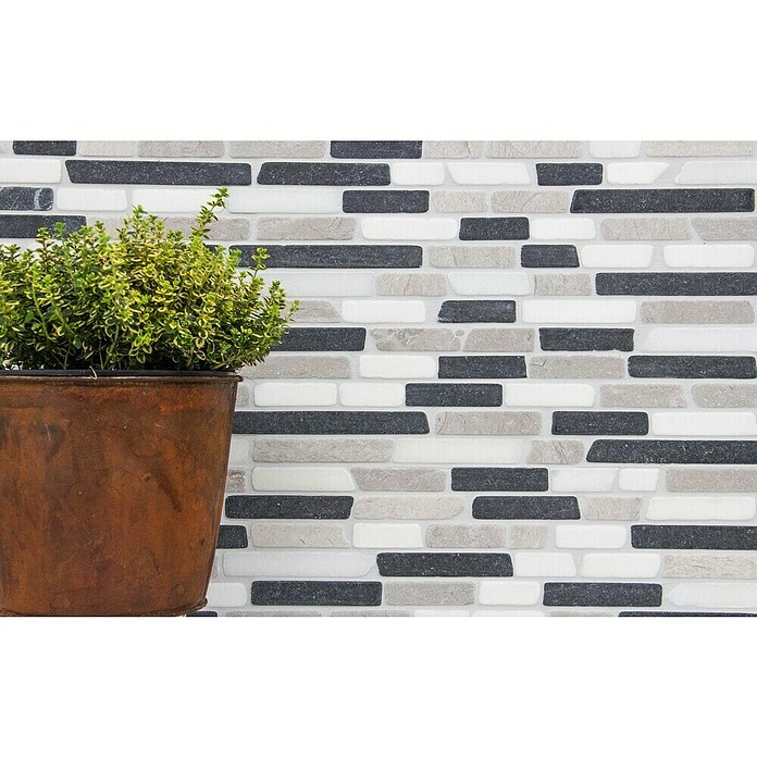 Mozaik pločica MOS BRICK 1125  (32,2 x 30,5 cm, Sivo-crne boje, Mat) | BAUHAUS