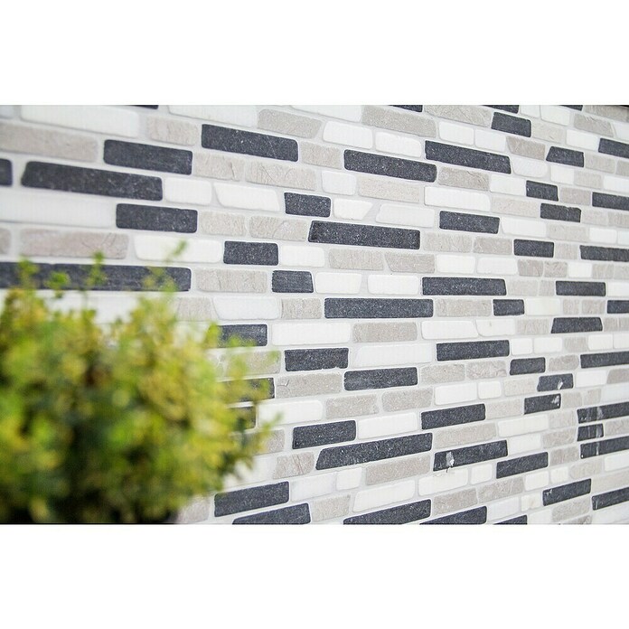 Mozaik pločica MOS BRICK 1125  (32,2 x 30,5 cm, Sivo-crne boje, Mat) | BAUHAUS