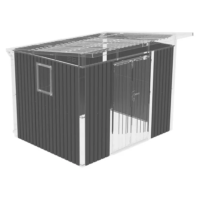 Gardol Ersatz-Wandpaneele Style Max - Passend für: Gardol Gerätehaus Style Max - Ein graues Metallgartenhaus mit Fenster und Doppeltür, ideal für die Aufbewahrung von Gartengeräten und -möbeln. Wetterfest und langlebig.
