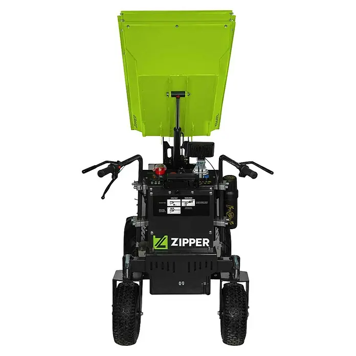 Zipper Raddumper ZI-ED600HKS - Akkubetrieben, Fassungsvermögen: 350 l - Zipper Dumper mit kippbarer Mulde, ideal für Gartenarbeiten und Baustellen. Robust und zuverlässig für den Transport von Materialien.