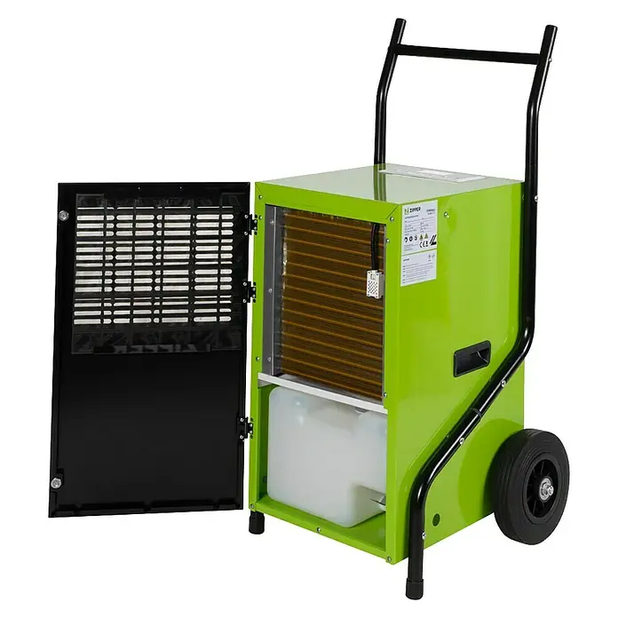 Zipper Bautrockner ZI-BAT-60E - Entfeuchtungsleistung: 60 l/Tag, Raumgröße: 50 m² - 90 m² - Abgebildeter Zipper ZI- Luftentfeuchter, robust, mobil, ideal für Baustellen und Wasserschadensanierungen. Entfeuchtungsleistung bis zu 80 Liter pro Tag.