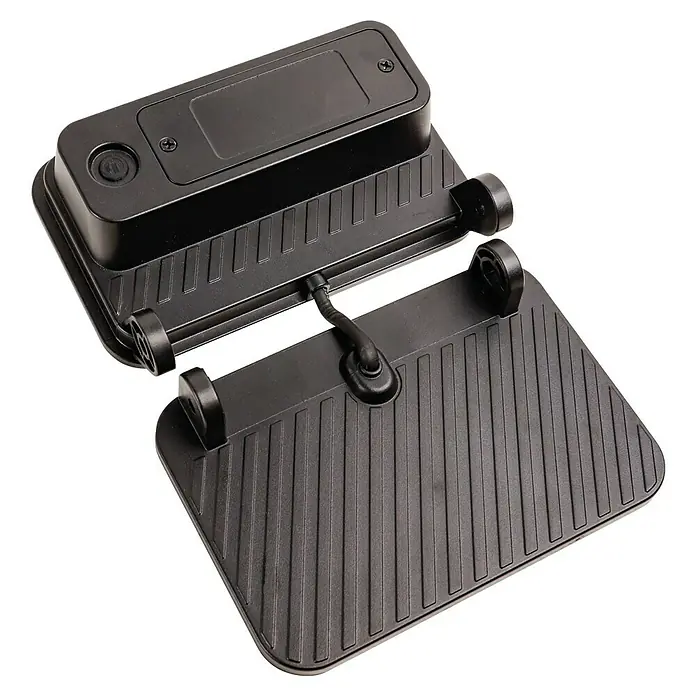 Arte confort Foco solar Bane - 1,5 W, L x An x Al: 14,3 x 5 x 10,2 cm, Negro, IP65, 400 lm - Un reposapiés negro ajustable para mayor comodidad. Ideal para la oficina o el hogar, fomentando una postura ergonómica y bienestar.