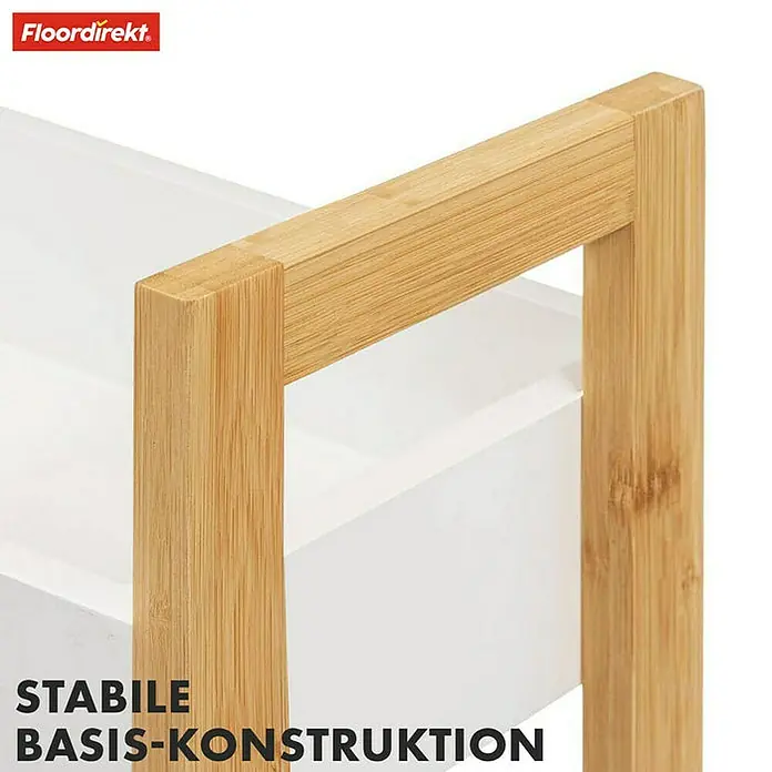 Floordirekt Holzregal Bambus-Badregal Texas - Schrauben, Weiß