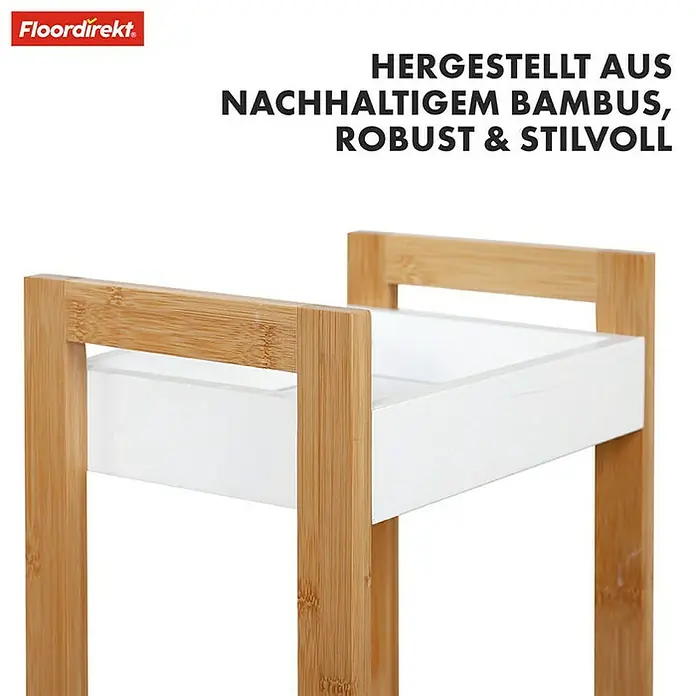 Floordirekt Holzregal Bambus-Badregal Texas - Schrauben, Weiß