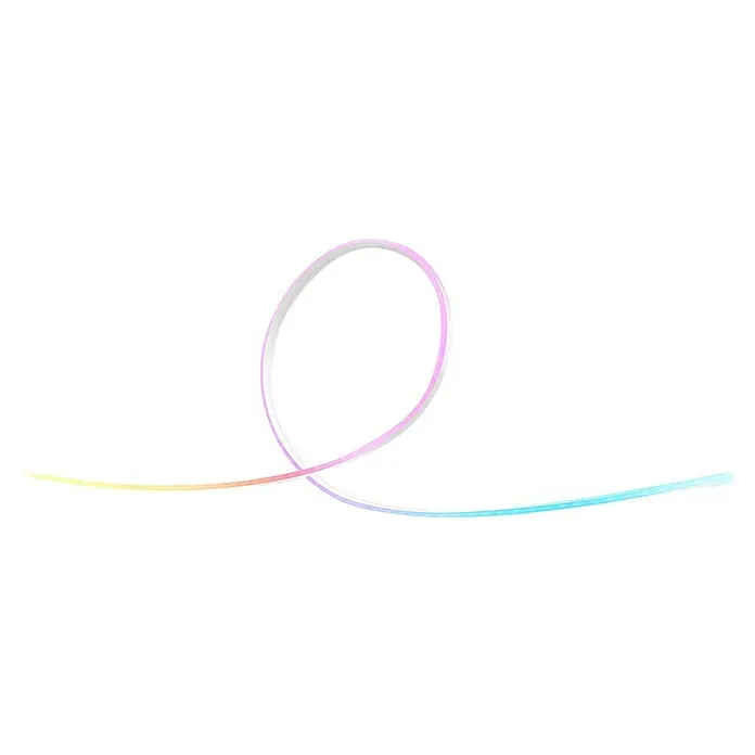 Philips Hue LED-Stripes Neon Flex - Länge: 5 m, RGBW, 100 lm - Abstraktes Bild mit einem farbenfrohen, schleifenartigen Design, das einen dynamischen und modernen Touch verleiht.