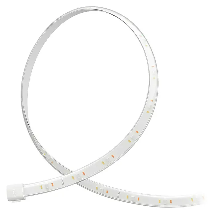 Philips Hue LED-Stripes White and Color Gradient Erweiterung Flux - Länge: 5 m, Lichtfarbe: RGBW, 2.000 lm, 48 W - Ein gewundener LED-Lichtstreifen der Marke Hue, der sich ideal für stimmungsvolle Beleuchtung eignet und flexibel einsetzbar ist.