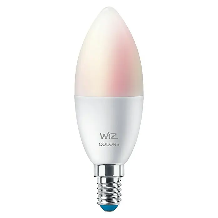 Philips Wiz Smart-LED-Lampe - E14, Dimmbar, RGBW, 470 lm, 4,9 W, 2 Stk. - Ein Wiz Colors LED-Leuchtmittel in Kerzenform. Das intelligente Lichtmittel verfügt über eine E14 Fassung und ermöglicht individuelle Farbanpassungen.