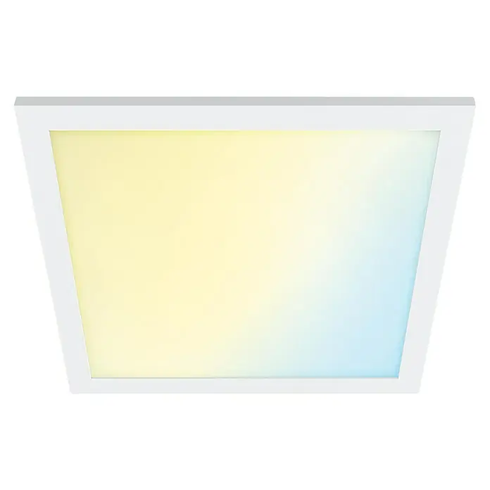 Philips Wiz LED-Panel Tunable White Slim Design - 12 W, L x B x H: 30 x 30 x 4,2 cm, Weiß, Kaltweiß - Weiße LED-Deckenleuchte mit gelb-bläulichem Farbverlauf. Elegantes und modernes Design für eine helle und einladende Atmosphäre im Raum.
