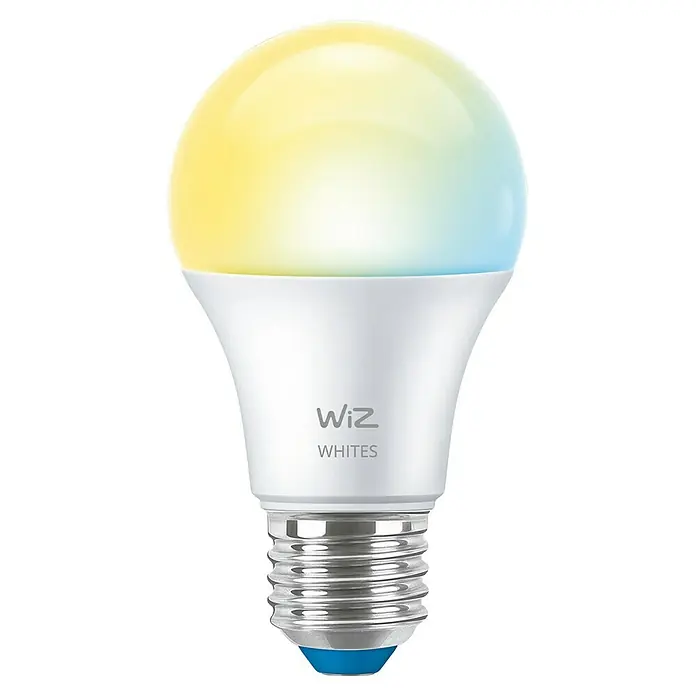 Philips Wiz Smart-LED-Lampe matter - E27, Dimmbar, Neutralweiß, 806 lm, 8 W, 1 Stk. - Intelligente WiZ Whites Glühbirne, ideal für stimmungsvolle Beleuchtung mit verschiedenen Weißtönen, energiesparend und einfach zu bedienen.