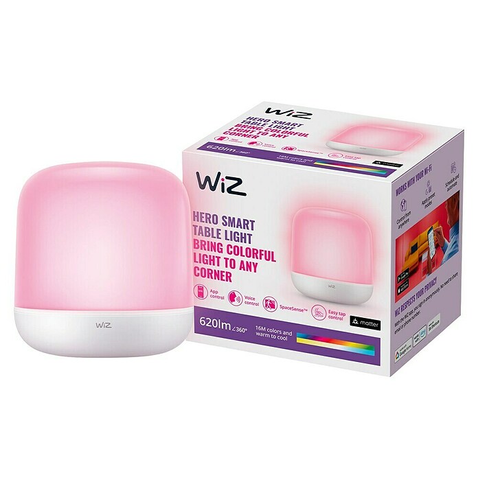 Philips Wiz LED namizna svetilka Hero  (9 W, Do x Š x V: 15 x 15 x 15 cm, RGBW) | 3017 - Tischleuchte | CACJ - Tischleuchte | CAC - Indoorleuchten | CA - Beleuchtung | C - Elektro | BAUHAUS