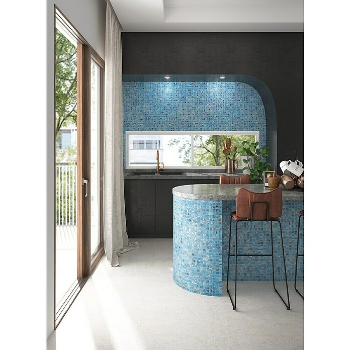 Mozaik pločica Quadrat Eco VP71382PUR  (31,6 x 31,6 cm, Staklo, Svijetloplava, Sjaj) | BAUHAUS