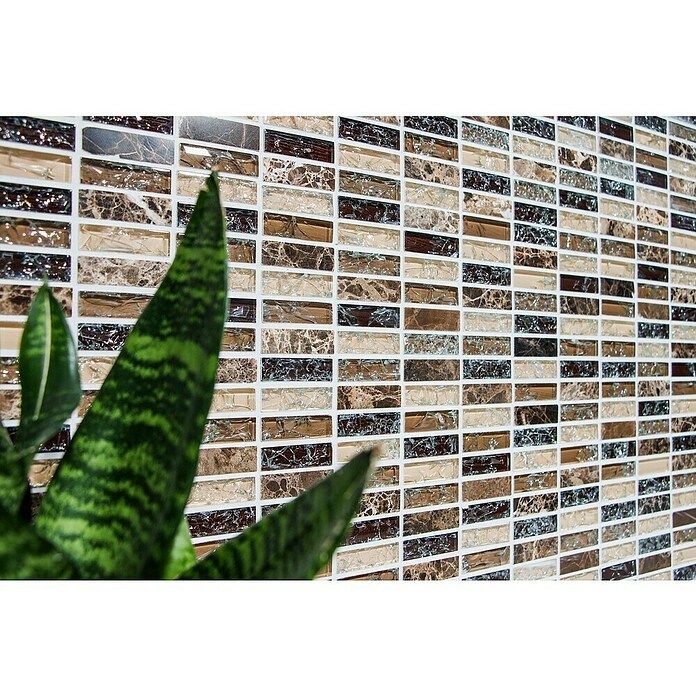 Mozaik pločica Crystal Mix XIC S1255  (32,2 x 31 cm, Smeđe boje, Sjaj) | BAUHAUS