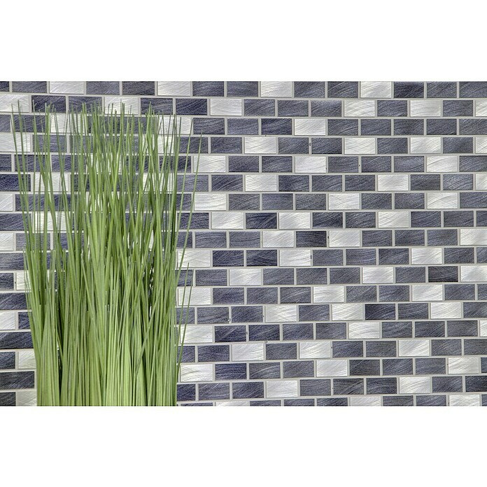 Mozaik pločica Brick XAM A431  (30,6 x 32,4 cm, Crne boje, Mat) | BAUHAUS