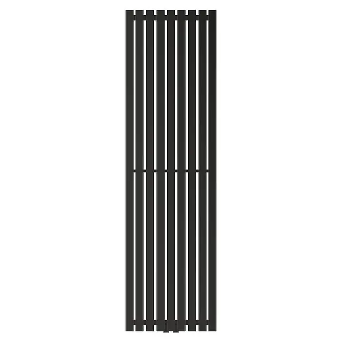 LuxeBath Badheizkörper Paneelheizkörper Handtuchwärmer mit Durchgangsform Thermostatventil - B x H: 5 x 160 cm, Schwarz