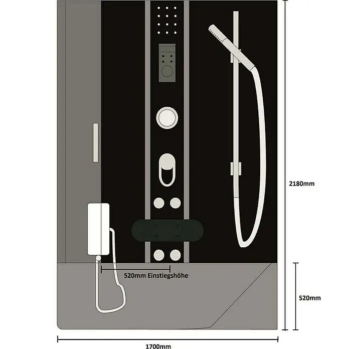 Home Deluxe Komplettdusche ALLIN 2IN1 - Weiß