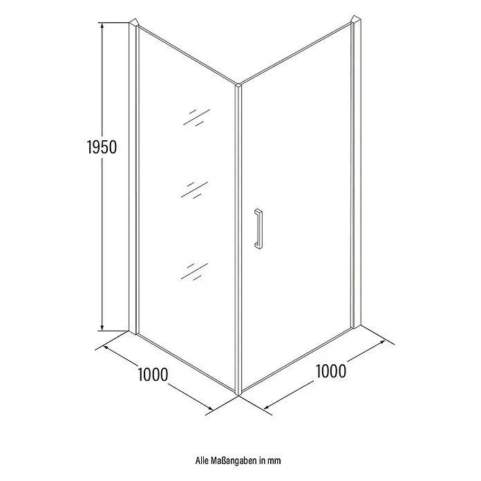 Home Deluxe Komplettdusche LIVIA - (L x B x H): 100 x 100 x 195 cm - 100 x 100 x 195 cm, Chrom
