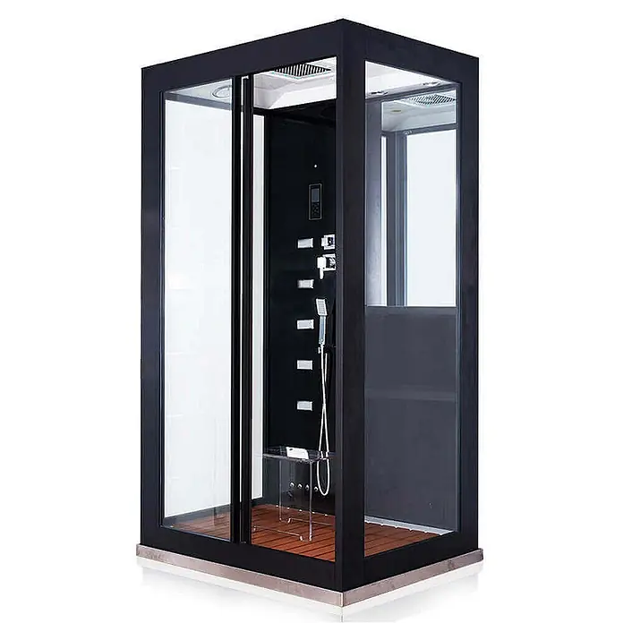 Home Deluxe Komplettdusche LUXORY XL - 90 x 120 x 220 cm, Schwarz