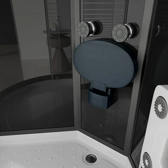 Home Deluxe Komplettdusche BLACK PEARL - 90 x 90 x 220 cm, Schwarz
