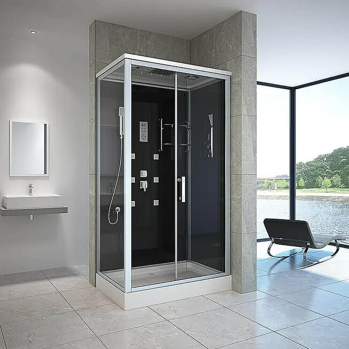 Home Deluxe Komplettdusche WAVE XL - Schwarz