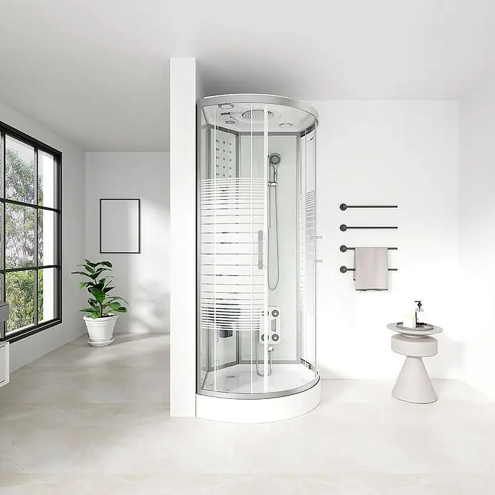 Home Deluxe Komplettdusche WHITE PEARL - 90 x 90 x 220 cm, Weiß