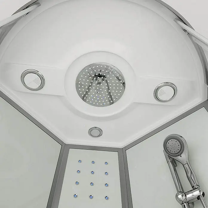 Home Deluxe Komplettdusche WHITE PEARL - 90 x 90 x 220 cm, Weiß