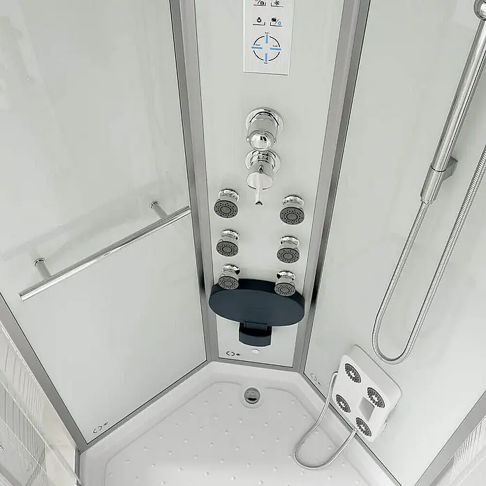 Home Deluxe Komplettdusche WHITE PEARL - 90 x 90 x 220 cm, Weiß