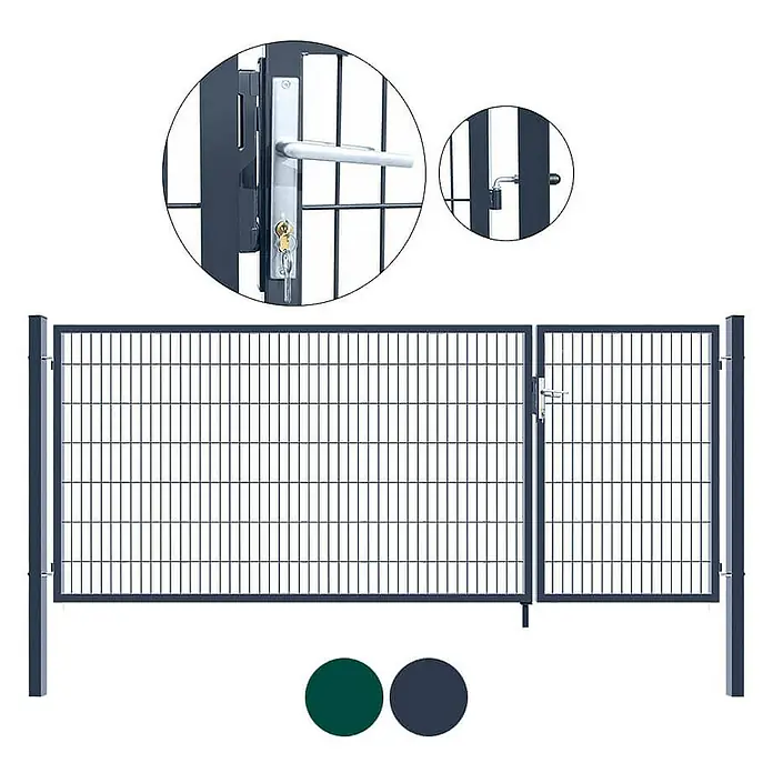 Home Deluxe Gartentor ADITUS - 350 x 120 cm, Grün, Stahl
