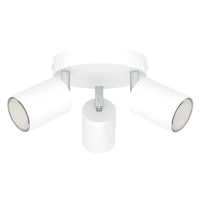 Eglo Regleta Reciso-E - 15 W, Blanco, GU10 - Esta lámpara de techo blanca con tres focos ofrece una solución de iluminación moderna para cualquier habitación. Es simple y funcional.