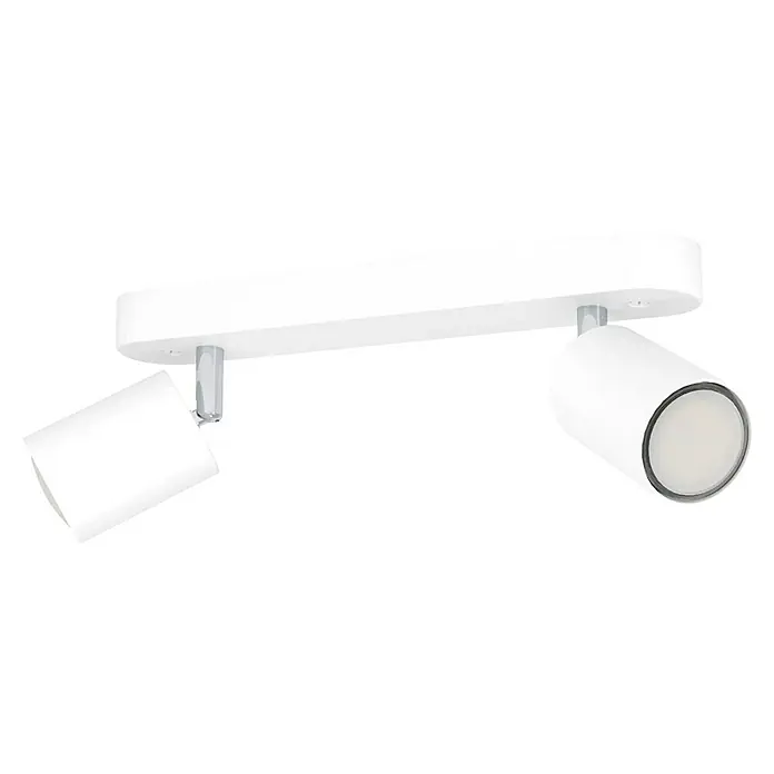 Eglo Regleta Reciso-E - 10 W, L x An x Al: 30 x 4,5 x 8,5 cm, Blanco, GU10 - Lámpara de techo blanca con dos focos. La luz ofrece una solución de iluminación flexible para cualquier estancia con un diseño moderno y focos ajustables.