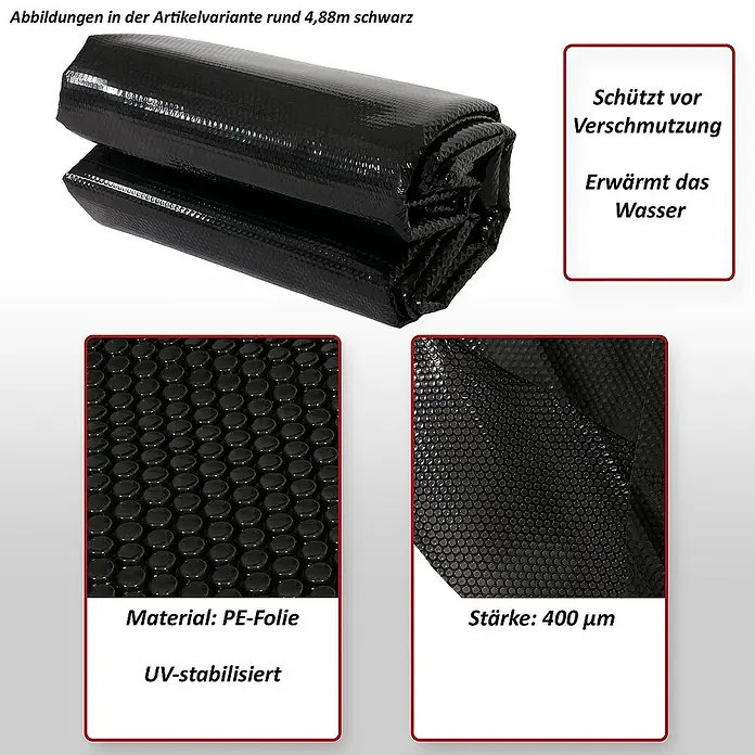 Proregal Pool-Abdeckplane rund - Durchmesser: 366 cm, L x B: 366 x 366 cm, Material: Kunststoff
