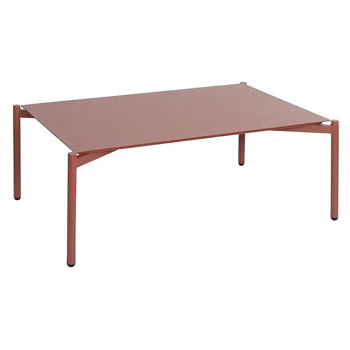 Proregal Gartentisch aus Aluminium - L x B x H: 65 x 105 x 39 cm, Rechteckig, Terrakotta